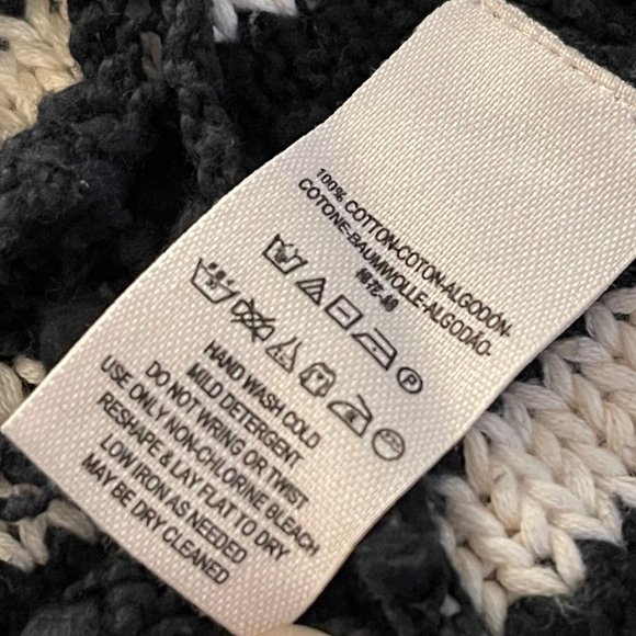 Free People Women's French Creek Sweater striped XS black cream knit - Picture 4 of 14